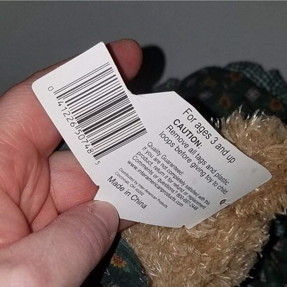 VTG #1 MOM Teddy Bear Plush Playville w/TAG Mother's Day Gift Fine Toy Green Tan - Picture 9 of 9